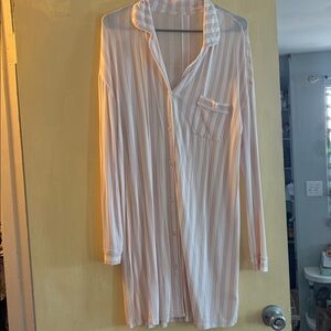 Stars Above Pink and White Striped Nightshirt